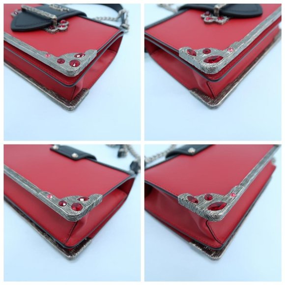 SOLD Prada Cahier Embellished Red Shoulder Bag - Picture 3 of 8